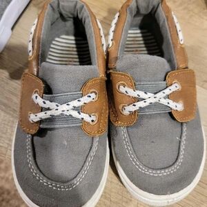 Gray and Tan Kids Shoes